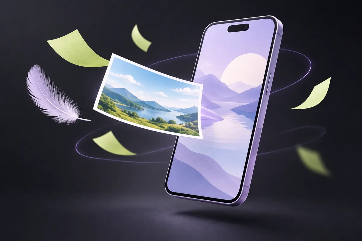 軽くした画像をスマートフォンで表示するイメージ
